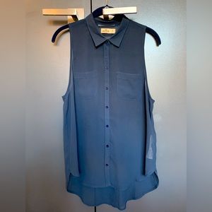 Hollister sheer sleeveless button down top